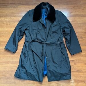 Venezia | Dressy Midweight Trench Coat Jacket With Fur Collar | 18/20